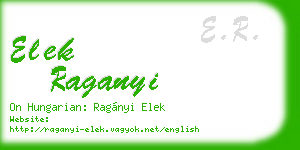 elek raganyi business card